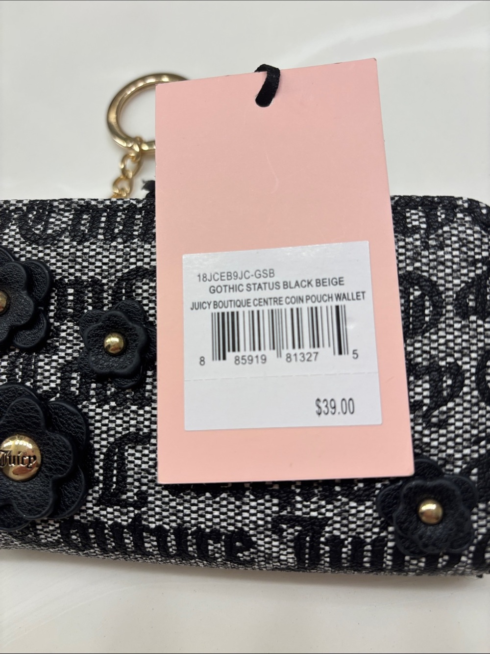 Juicy Couture “Gothic Status” center coin pouch wallet - NWT